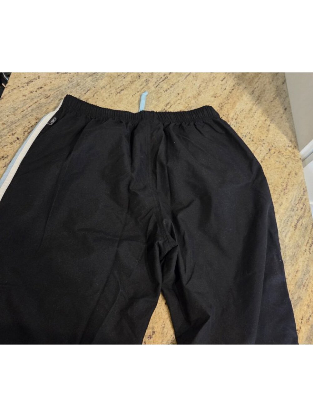 Reebok Womens Size L Athletic Workout Capri Black w Blue Side Sttripe 28x24" - Picture 11 of 13